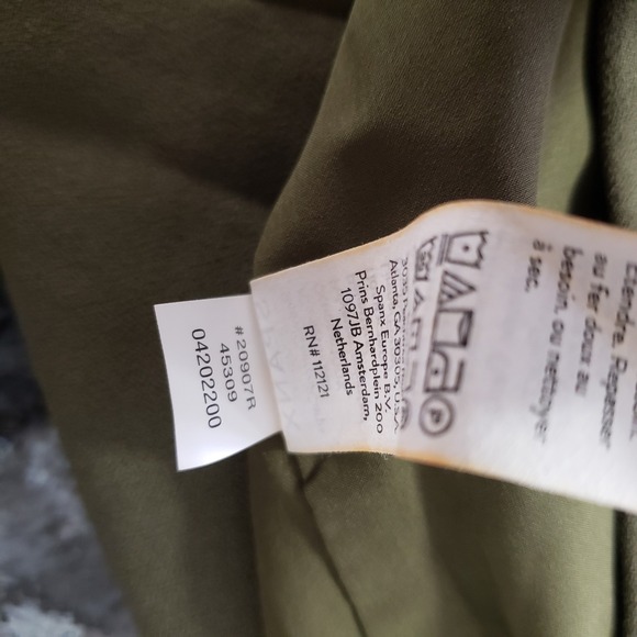 Spanx Crepe Wrap Blazer Midnight Olive Green Lined Side Tie Jacket 20907R Large - Picture 9 of 9